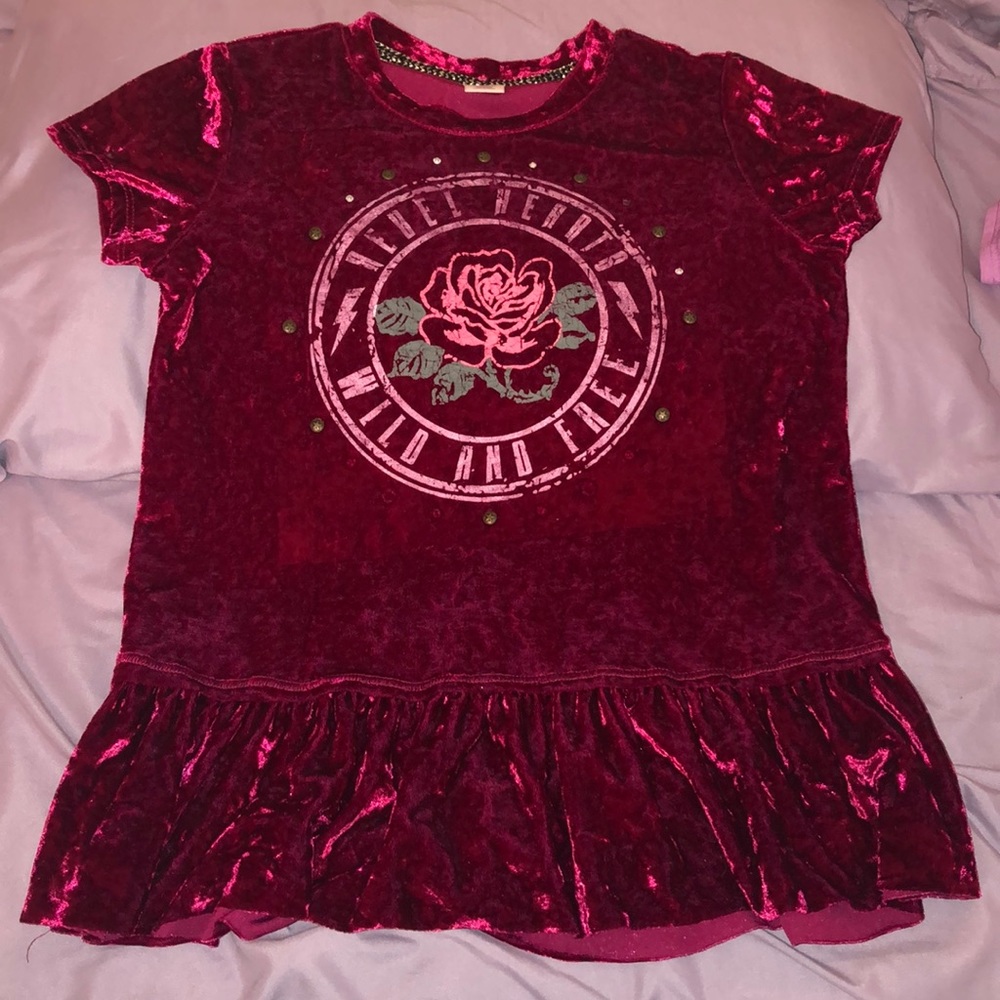 Girls crushed velvet top